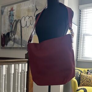 Coach Burgundy Leather Shoulder Bag